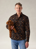 Robert Talbott - Reynolds Dog Print Pinwale Corduroy Shirt
