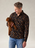 Robert Talbott - Reynolds Dog Print Pinwale Corduroy Shirt