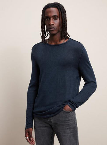 John Varvatos - The Long Sleeve Acid Wash Crew Neck