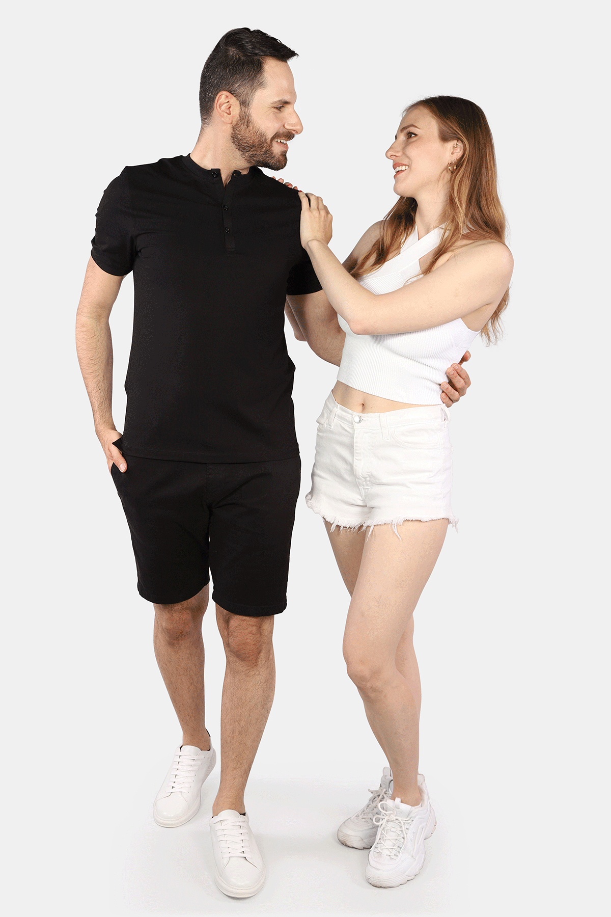 Stretch Henley Short Sleeve in Black - 7 Downie St.®