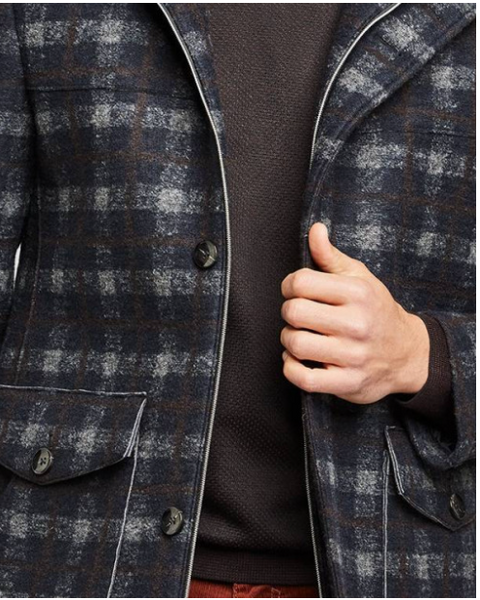 Plaid wool 2025 jacket mens