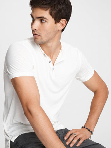 John Varvatos The Short Sleeve Burnout Henley Tee