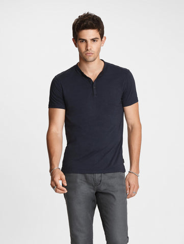 John Varvatos The Short Sleeve Burnout Henley Tee