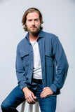 Blue Stretch Twill Overshirt - KB 8