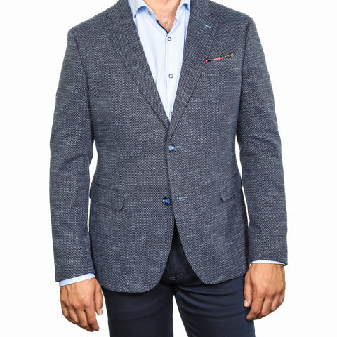 Lisbon Blue Cotton Knit Blazer - 7 Downie St.®