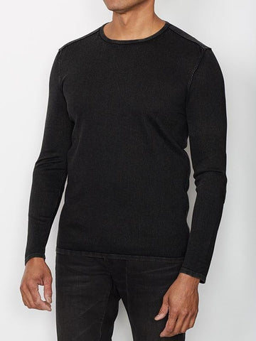 John Varvatos The Long Sleeve Acid Wash Crew Neck