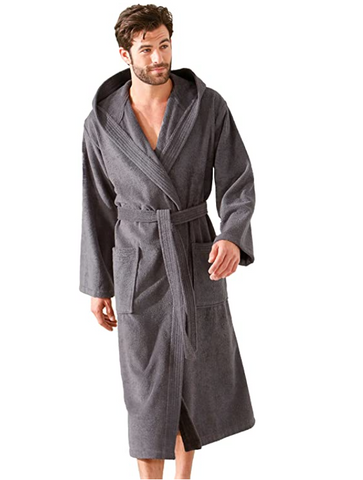 Morgenstern Men's Hooded Bathrobe (Grey)