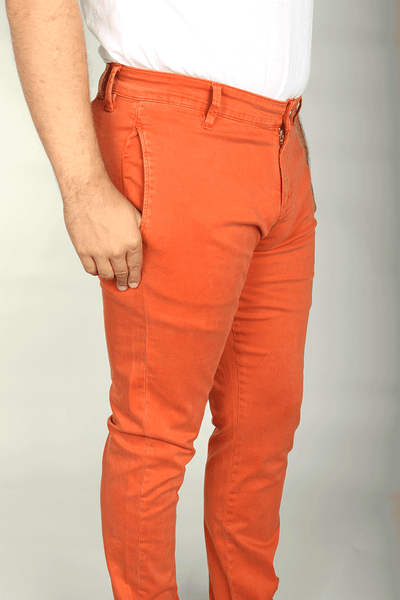 7 Downie St. - Flat Front Stretch Pants in Burnt Ochre – Reg