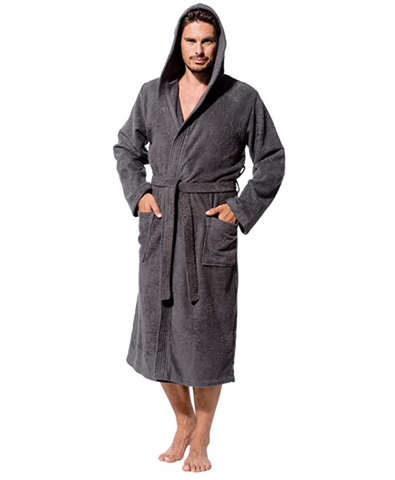 Morgenstern Men's Hooded Bathrobe (Grey)