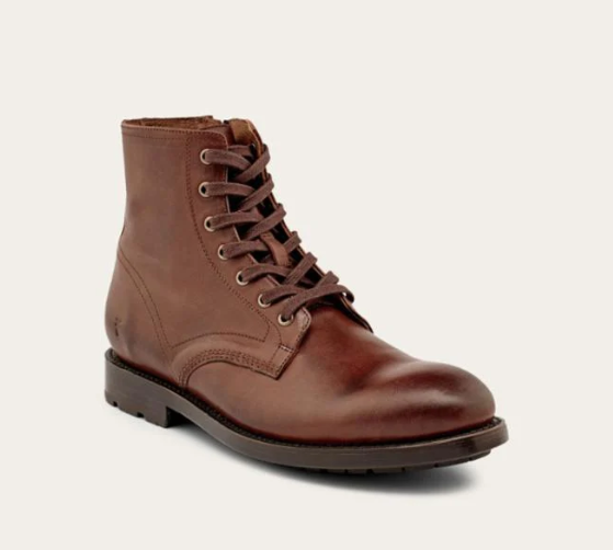Frye Mens BOWERY LACE UP BROWN CRUST VEG LEATHER 7.5 M