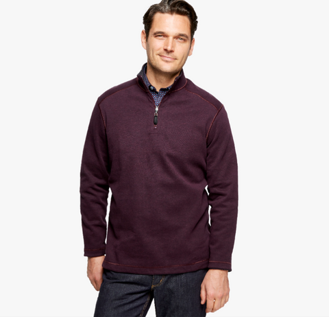 Johnston & Murphy - Reversible Solid Quarter-Zip