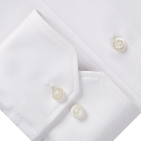 White Solid Modern 4Flex Stretch Knit Shirt