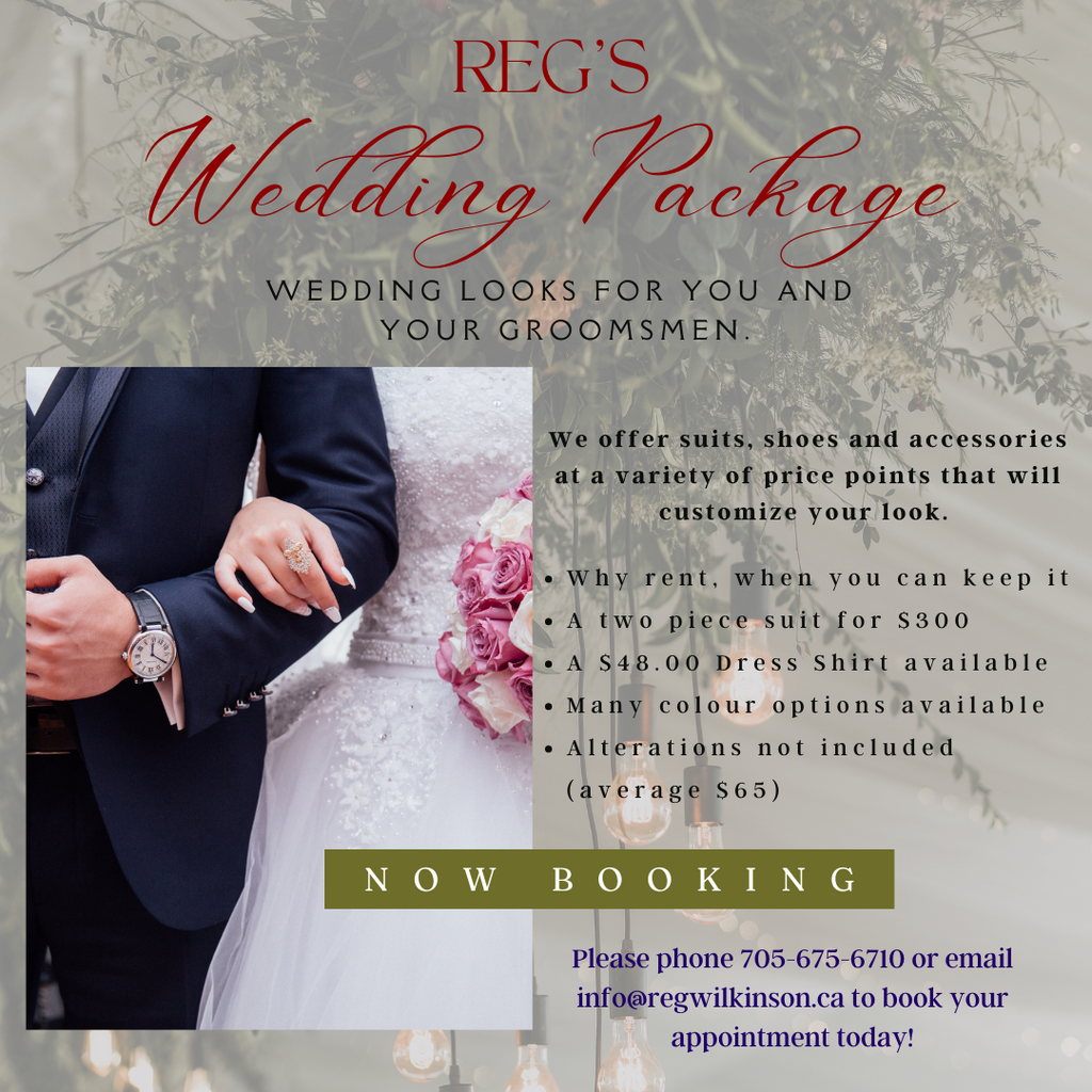 Reg's Wedding Suit Package – Reg Wilkinson's Men's Wear