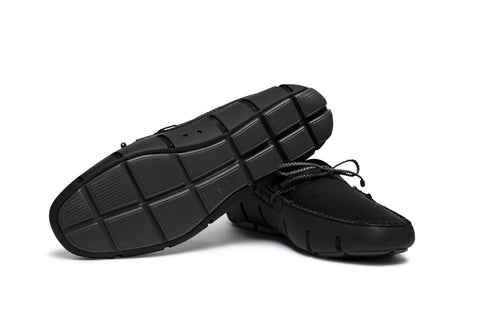 SWIMS - Braided Lace Loafer in Black
