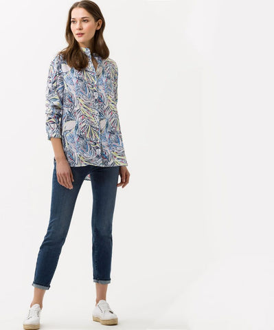 Val Linen Printed Blouse