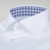 Stenstroms- Fitted Body White Shirt With Contrast