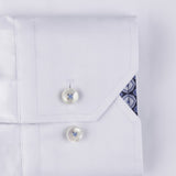 Stenstroms- Fitted Body White Shirt With Contrast