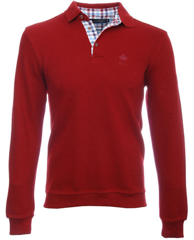 Ethnic Blue - Long sleeve polo-shirt, soft touch