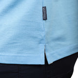Aqua Mercerized Cotton Crewneck T-Shirt - 7 Downie St.®