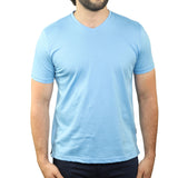 Aqua Mercerized Cotton V-Neck T-Shirt - 7 Downie St.®
