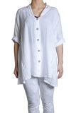 Pure by Eternelle - V-neck shaped tunic shirt White