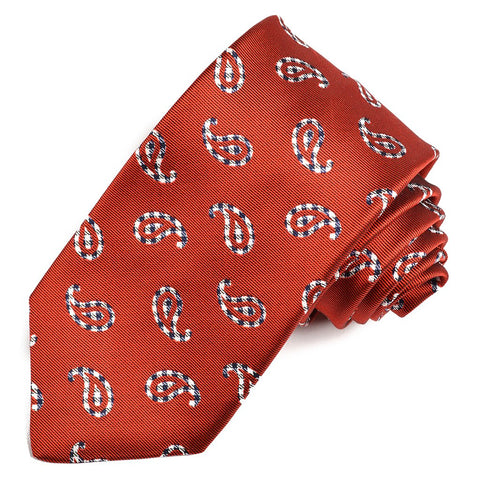 Dion - Tear Drop Paisley Tie in Red