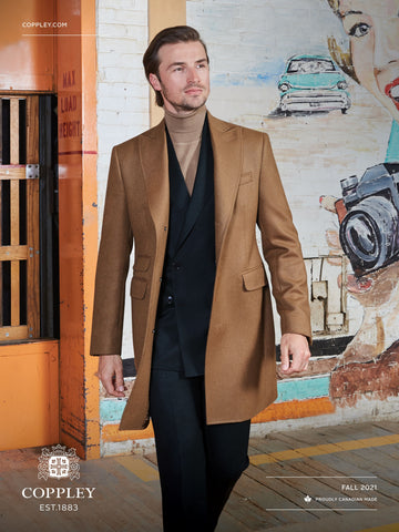 Coppley - Cashmere Topcoat in Joey Camel