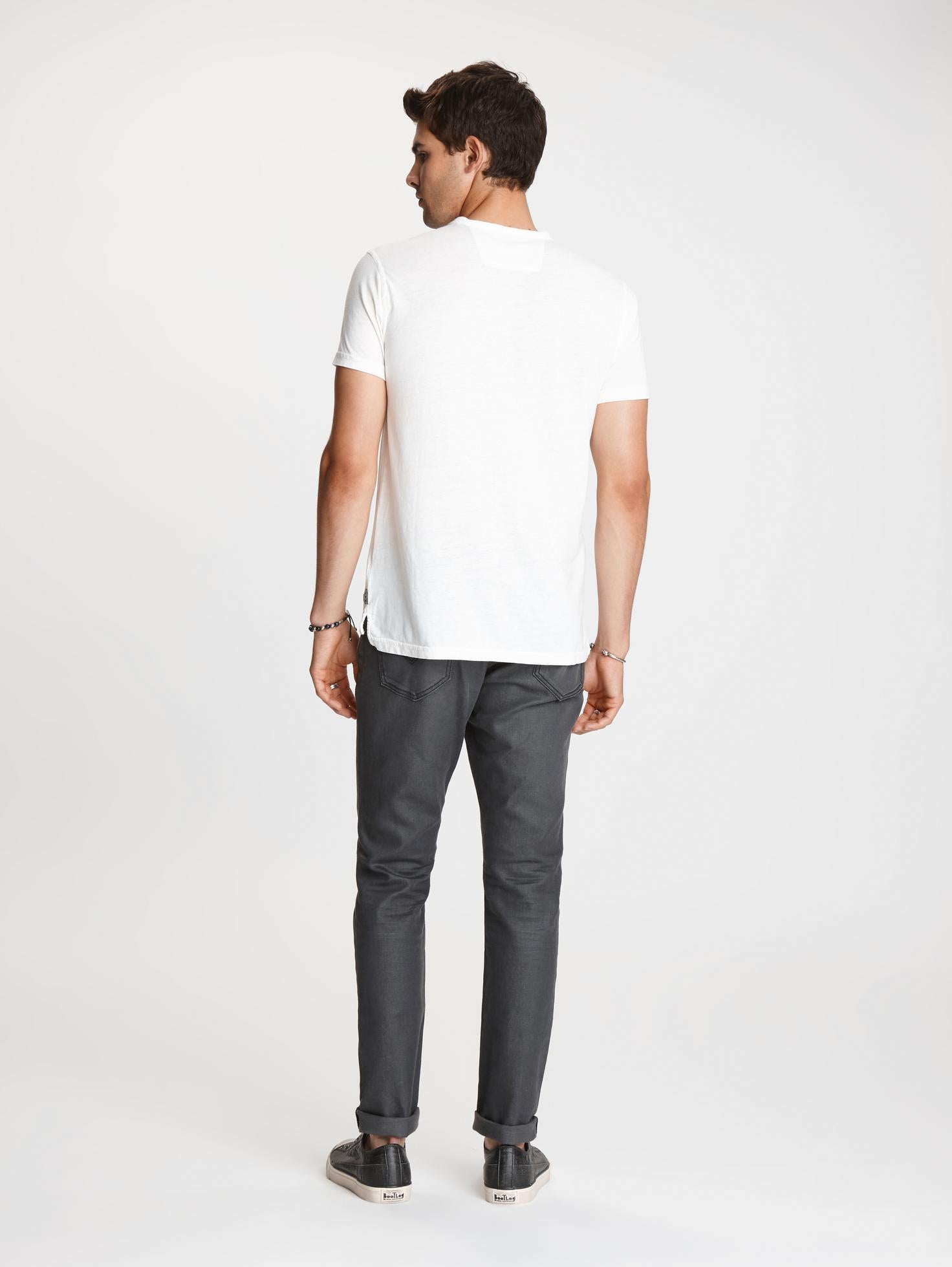 John Varvatos The Short Sleeve Burnout Henley Tee – Reg