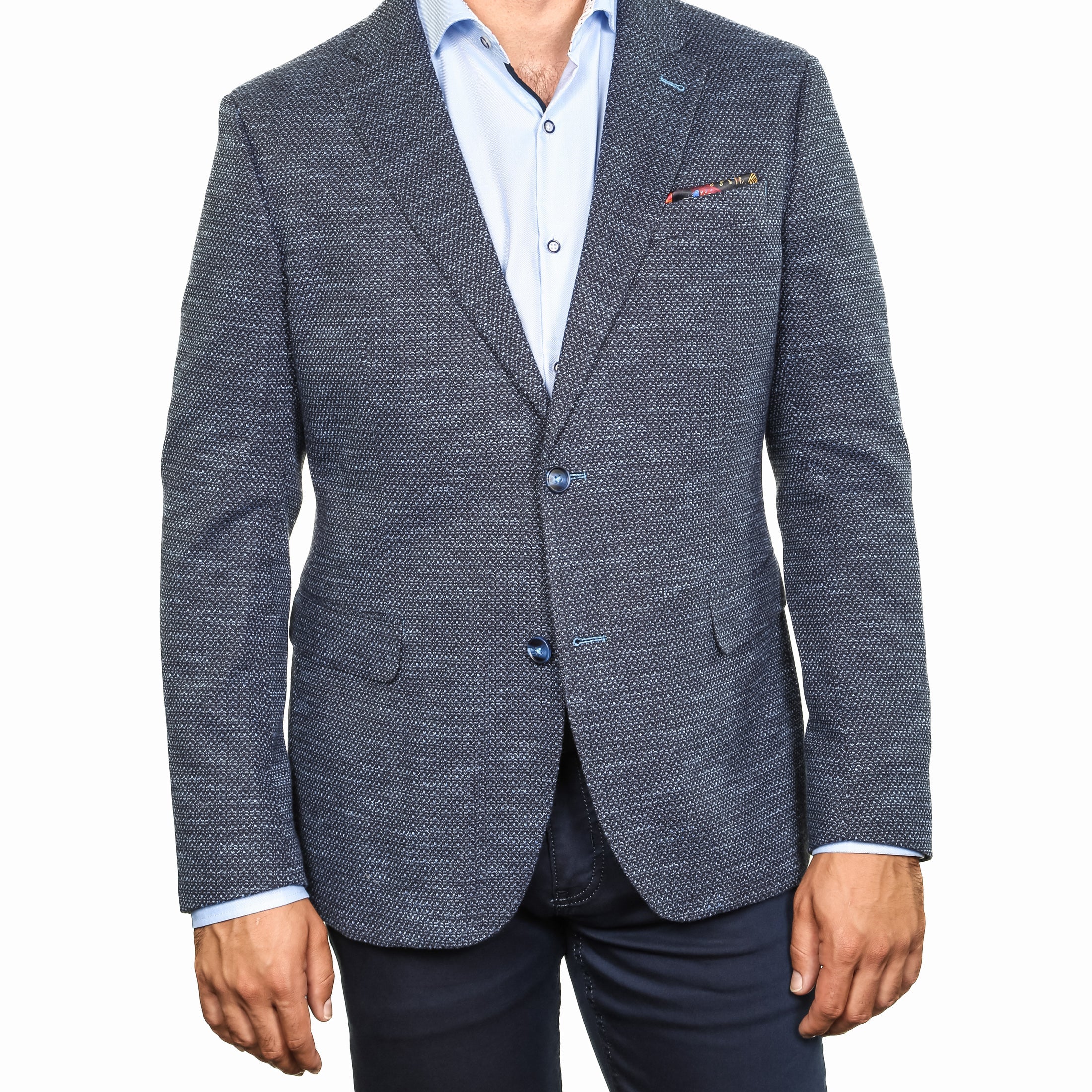 Lisbon Blue Cotton Knit Blazer - 7 Downie St.®