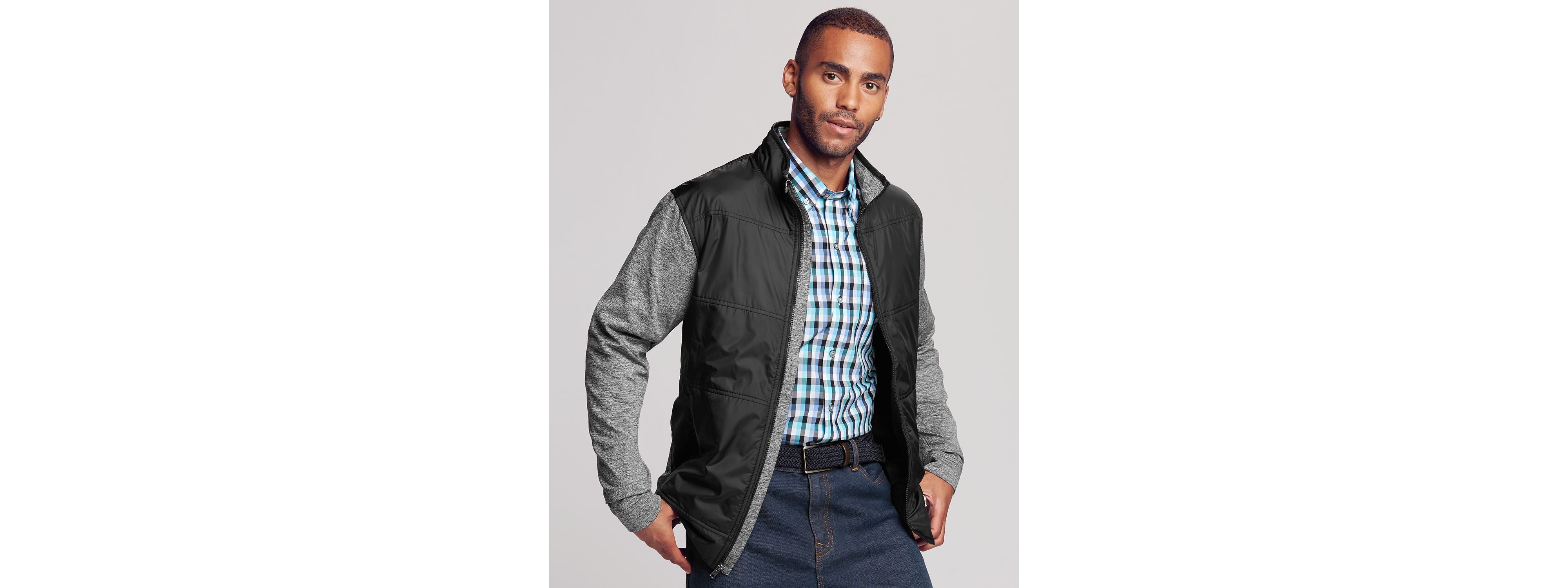 Cutter & Buck Stealth Hybrid Quilted Mens Full Zip Windbreaker