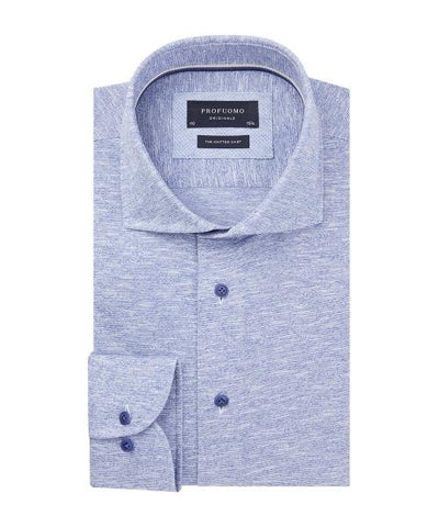 PROFUOMO / BLUE STRIPED KNITTED SHIRT