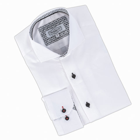 Solid White with Black Button LS - 7 Downie St.®