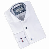 Solid White with Navy Button LS - 7 Downie St.®