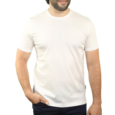 White Mercerized Cotton Crewneck T-Shirt - 7 Downie St.®