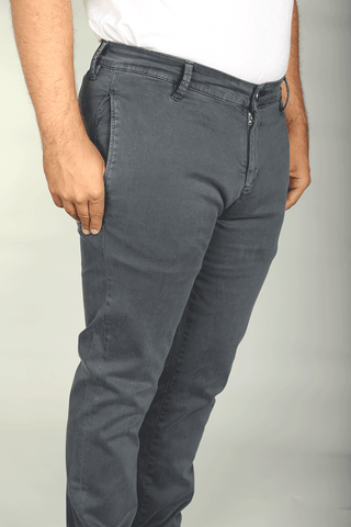 Flat Front Stretch Pants in Steel Blue - 7 Downie St.®